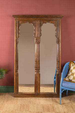 Wooden Vintage Carved Double Mirror