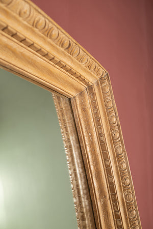 Vintage Oval Carved Wooden Mirror