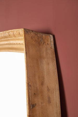 Vintage Oval Carved Wooden Mirror