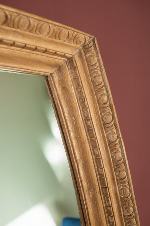 Vintage Oval Carved Wooden Mirror