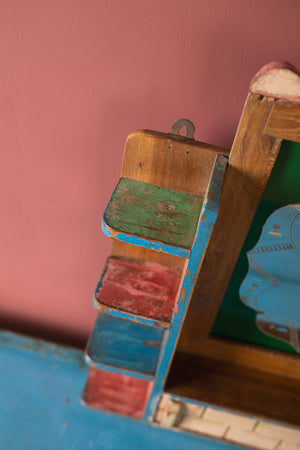 Colourful Vintage Wall Mirror with Cabinet
