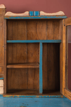 Colourful Vintage Wall Mirror with Cabinet