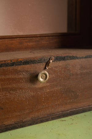 Wooden Vintage Wall Mirror with Cupboards