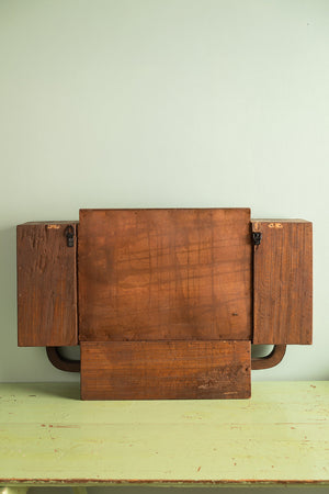 Wooden Vintage Wall Mirror with Cupboards