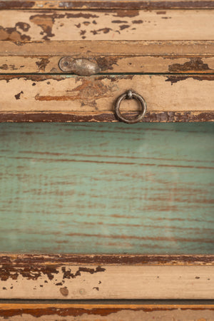 Cream Vintage Wall Mirror with Cabinets