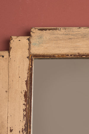 Cream Vintage Wall Mirror with Cabinets
