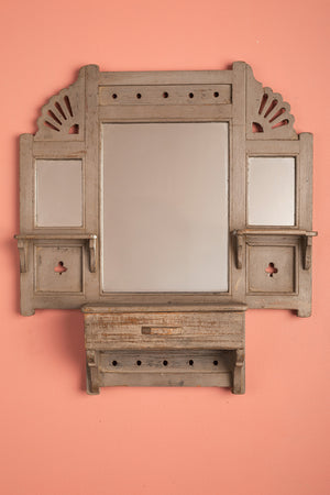 Vintage Grey Temple Wall Mirror