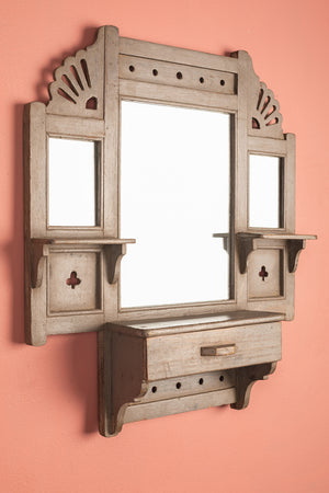 Vintage Grey Temple Wall Mirror
