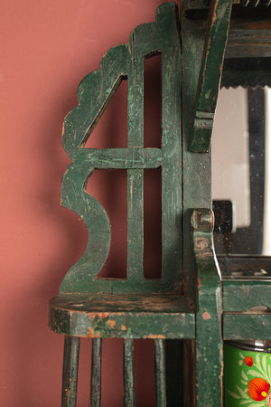 Dark Green Vintage Temple Wall Mirror