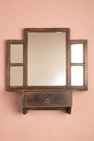 Wooden Vintage Wall Mirror