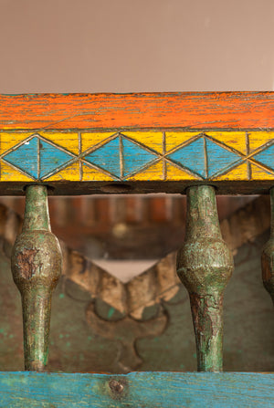 Colourful Vintage Wall Mirror with Shelves