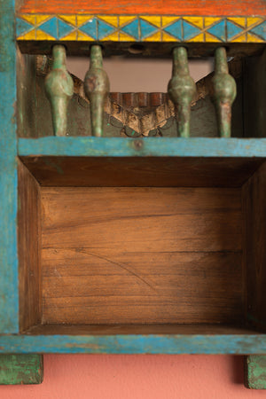 Colourful Vintage Wall Mirror with Shelves