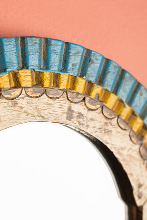 Colourful Vintage Wall Mirror with Shelves