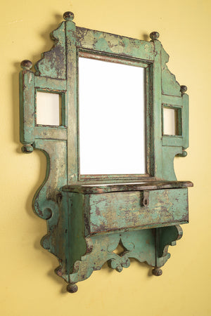 Pale Blue Vintage Temple Wall Mirror