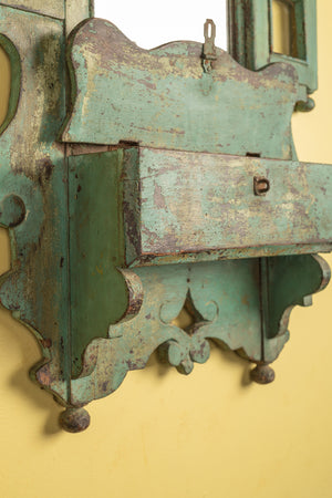 Pale Blue Vintage Temple Wall Mirror