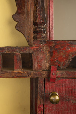Small Red Vintage Temple Wall Mirror
