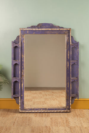 Vintage Purple & White Wall Mirror