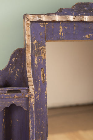 Vintage Purple & White Wall Mirror