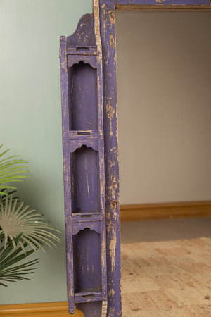Vintage Purple & White Wall Mirror