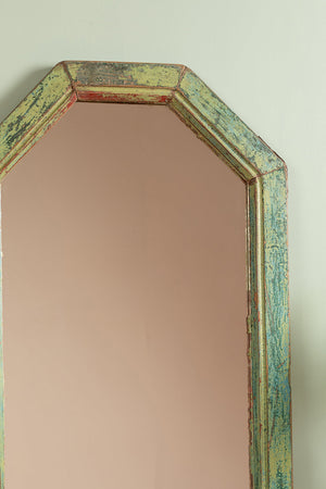 Vintage Green Octagonal Wall Mirror