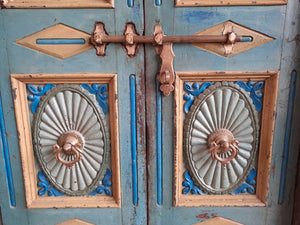 Vintage Peacock Carved Door & Frame
