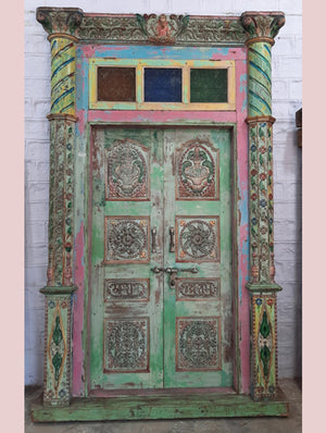 Pink & Green Door & Frame