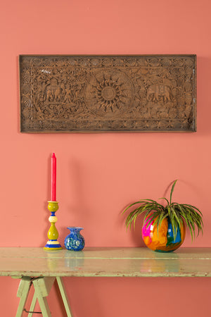 Vintage Carved Wooden Panel