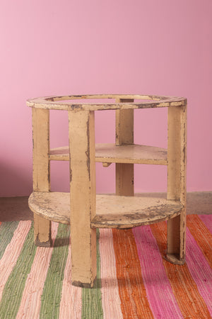 Vintage Cream Circular Side Table