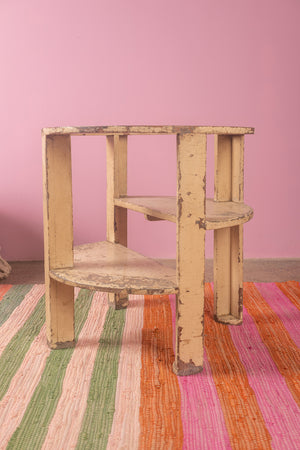 Vintage Cream Circular Side Table