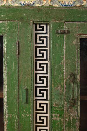 Vintage Green Sideboard with Tiles