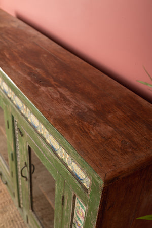 Vintage Green Sideboard with Tiles