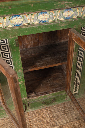 Vintage Green Sideboard with Tiles