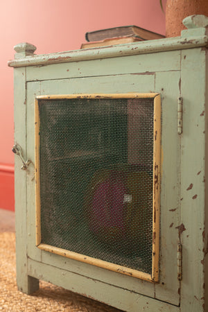 Pale Turquoise Vintage Jali Side Cabinet