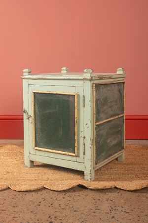 Pale Turquoise Vintage Jali Side Cabinet