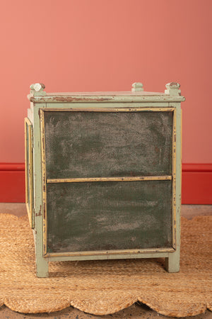 Pale Turquoise Vintage Jali Side Cabinet