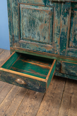 Vintage Dark Green Wooden Almirah