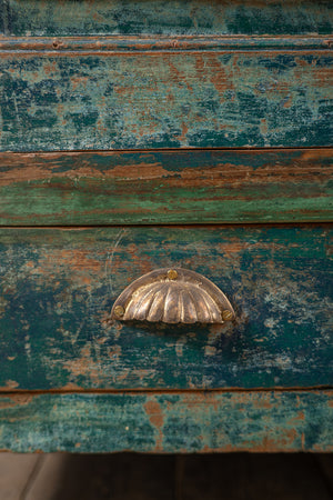 Vintage Dark Green Wooden Almirah
