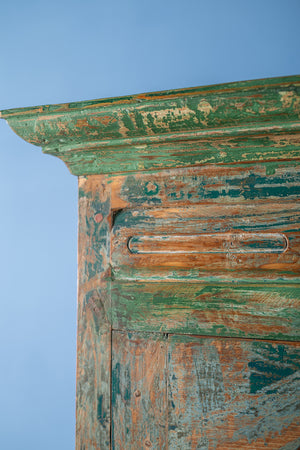 Vintage Dark Green Wooden Almirah
