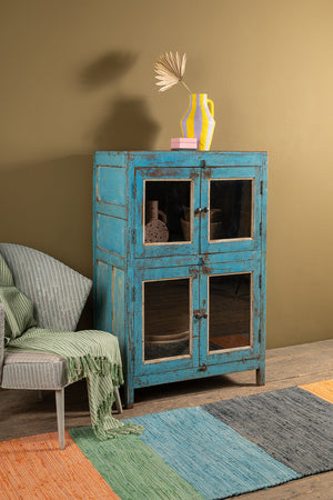 Blue Vintage Wooden Cabinet