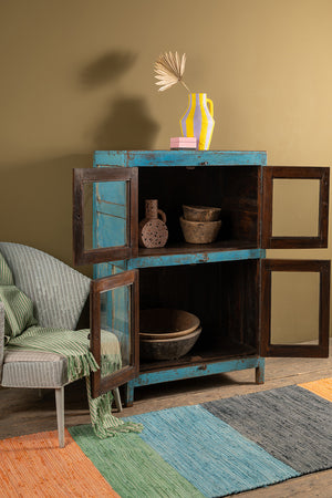 Blue Vintage Wooden Cabinet