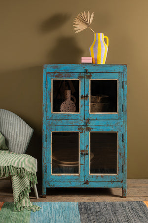Blue Vintage Wooden Cabinet