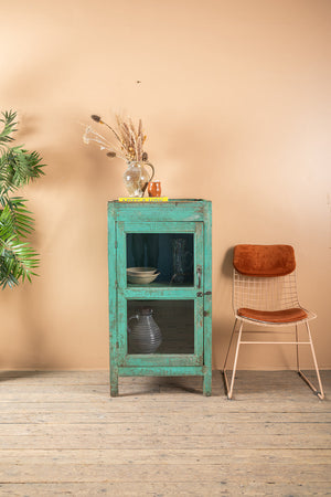 Turquoise Vintage Side Cabinet