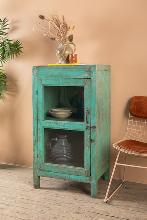 Turquoise Vintage Side Cabinet