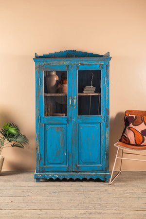 Bright Blue Vintage Cabinet