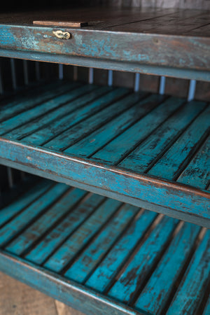 Vintage Blue Cupboard with Shelves