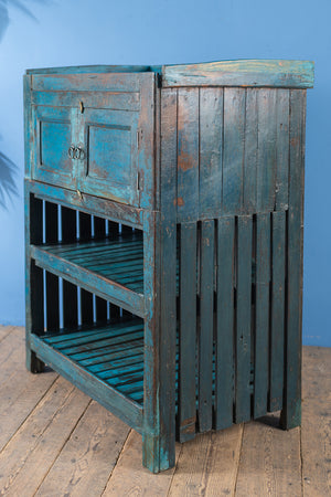 Vintage Blue Cupboard with Shelves