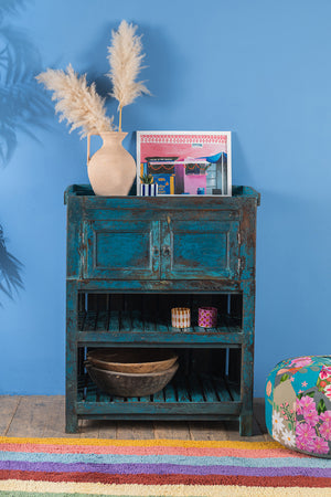 Vintage Blue Cupboard with Shelves