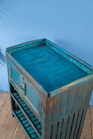 Vintage Blue Cupboard with Shelves