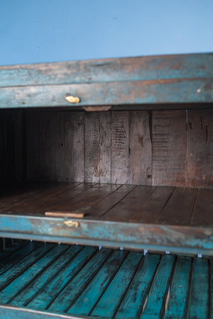 Vintage Blue Cupboard with Shelves