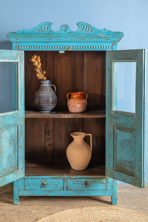 Vintage Blue Glazed Almirah